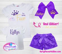 Load image into Gallery viewer, Princess Birthday Outfit I&#39;m turning Sequin Short Set