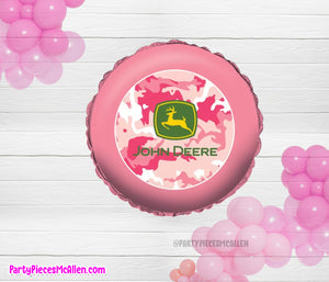 18" John Deere Pink Camo Foil Balloon