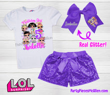 Load image into Gallery viewer, L.O.L Dolls Inspired Sequin Shorts Outfit