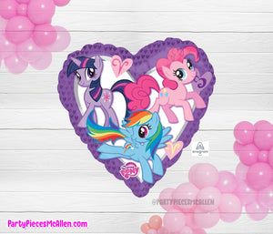 17" My little Pony Heart Shaped Foil Balloon
