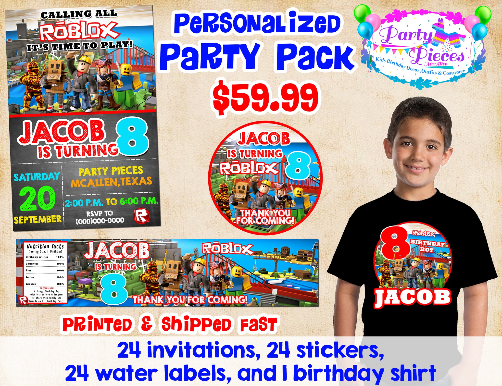 Roblox Birthday Boy Family Party Shirts