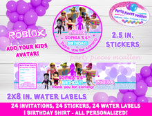 Load image into Gallery viewer, Roblox Girl Party Package with Custom Avatar