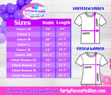 Load image into Gallery viewer, Birthday Shirt Adult Size Chart