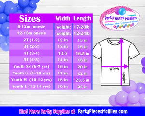 Birthday Shirt Kids Size Chart