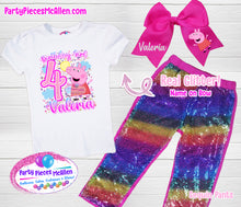 Load image into Gallery viewer, Peppa Birthday Sequin Pants Outfit