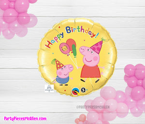 17" Peppa and George Round Foil Balloon
