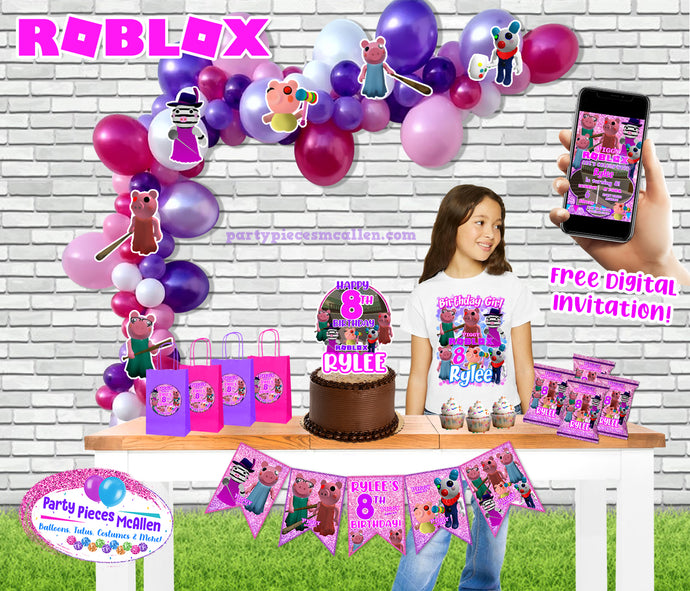 Roblox Girl Piggy Garland Deluxe Party Pack