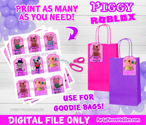 Piggy Roblox Treat Bag Labels Instant Download