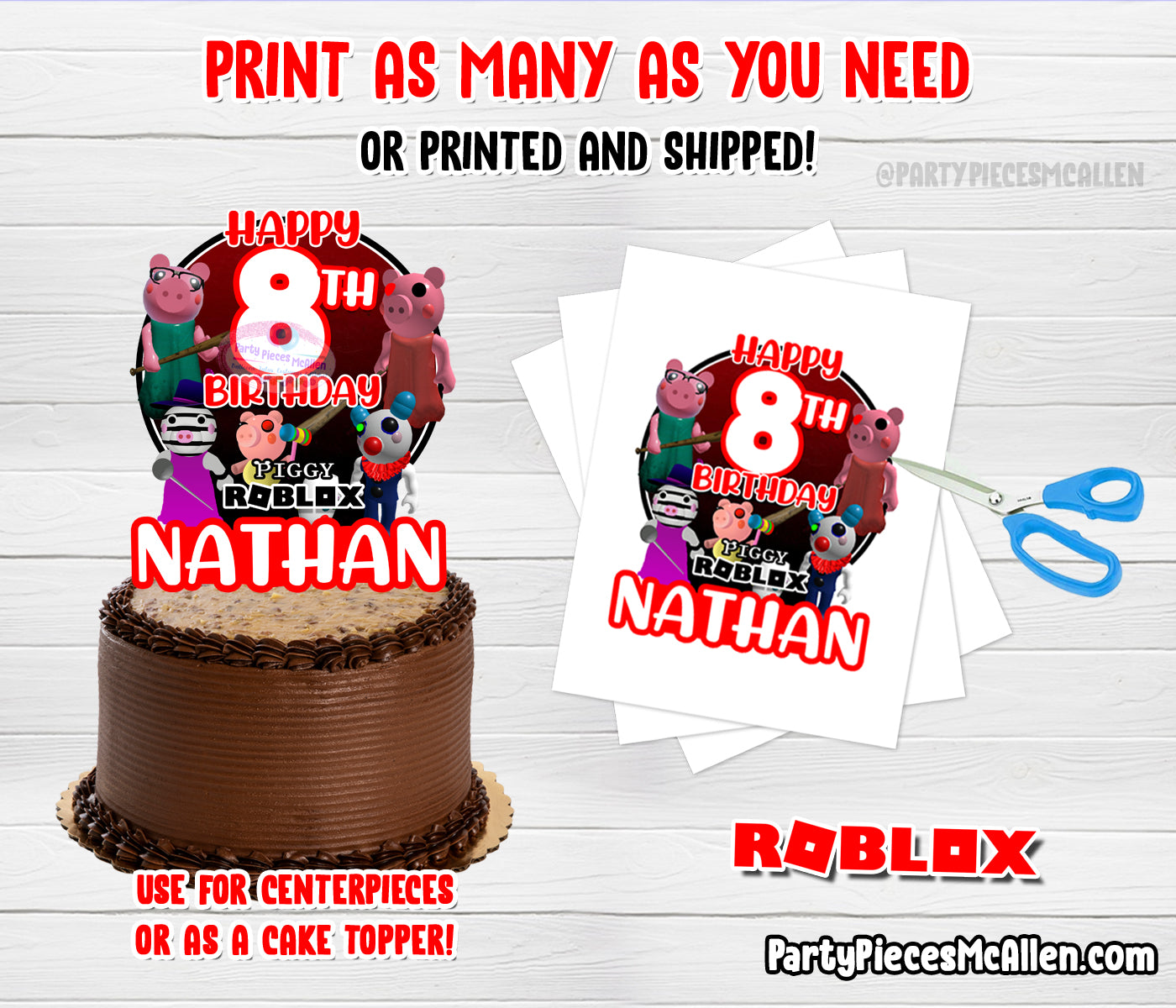 Roblox Theme Birthday Party Banner Cupcake Cake Topper Decoration  Personalized, Hobbies & Toys, Stationary & Craft, Occasions & Party  Supplies on Carousell