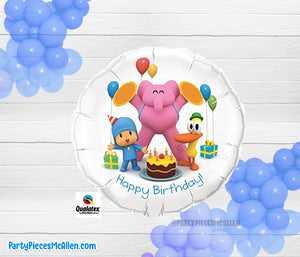 17" Pocoyo Happy Birthday Foil Balloon