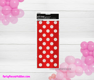 Red Polka Dots Gift Bags with Twist Ties