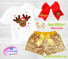 Load image into Gallery viewer, Cute Reindeer Christmas Sequin Short
