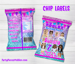 Girls Roblox Chip Bag Labels