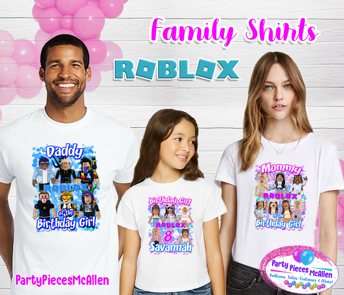 Roblox Face 7 Girl Character T-Shirt, Children Costume Shirts, Kids Outfit  ~