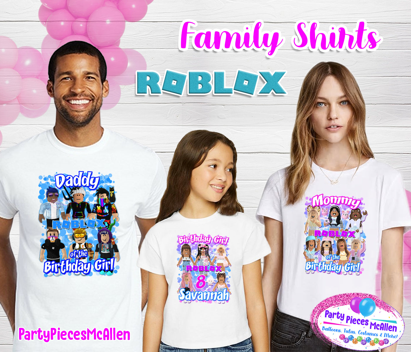 Girls Roblox Family Shirts – Party Pieces McAllen