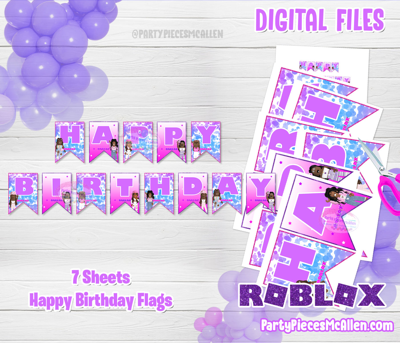 Roblox Girl Party Package with Custom Avatar – Party Pieces McAllen