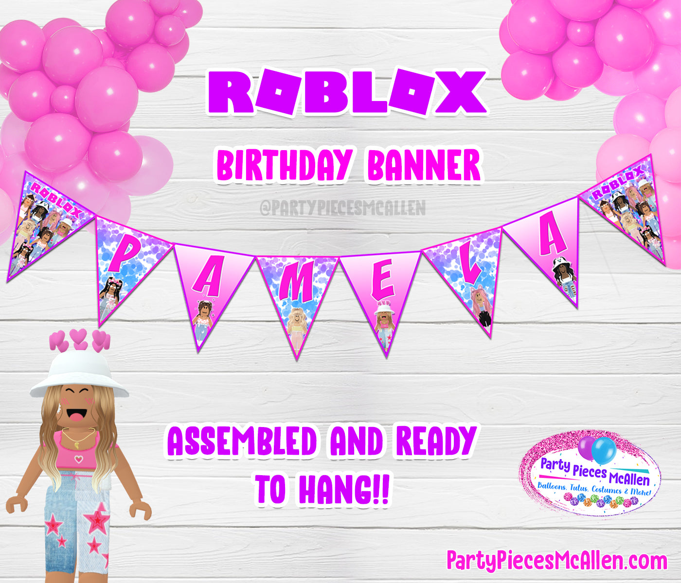 ROBLOX THEME GIRLS PERSONALISED BIRTHDAY T-SHIRT ANY NAME,NUMBER, FONT  COLOUR