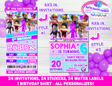 Load image into Gallery viewer, Roblox Girl Party Package with Custom Avatar