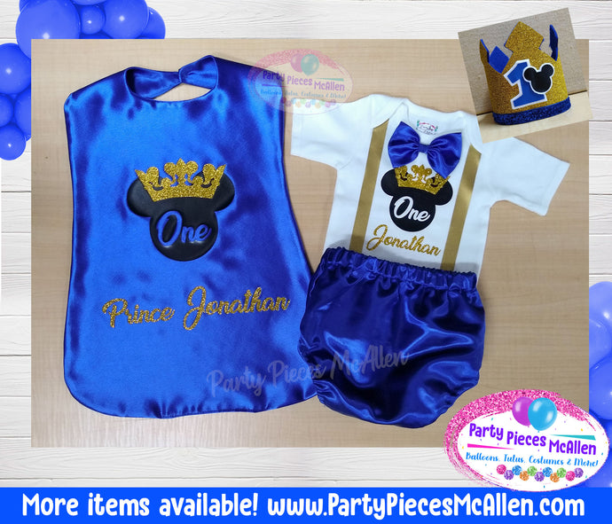 Royal Mouse Prince First Birthday Outfit