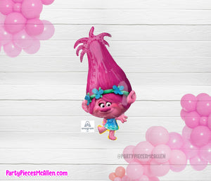 17" Trolls Poppy Shape Round Foil Balloon