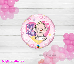 17" Yes! I'm a Girl Baby Foil Balloon