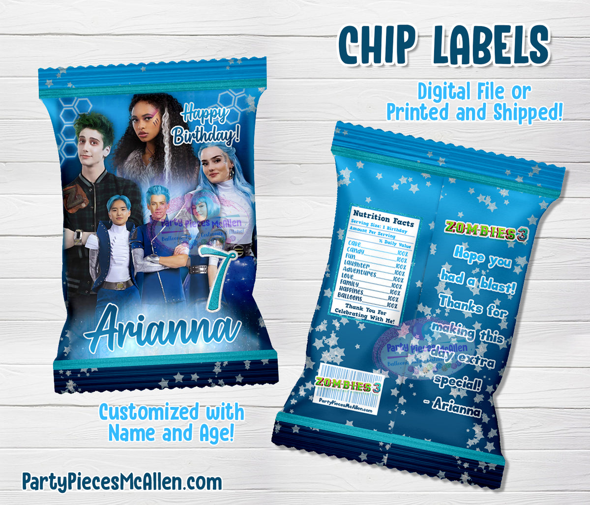 Zombies 3 Aliens Chip Bag Labels – Party Pieces McAllen