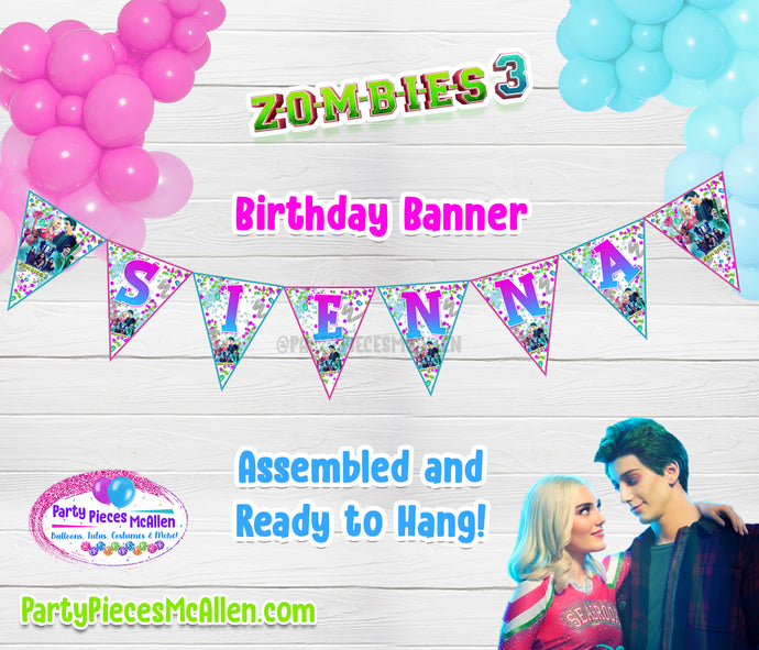 Zombies 3 Birthday Custom Banner