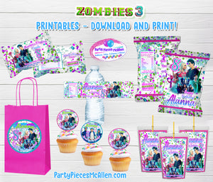 PRINTABLE Zombies 3 Birthday Package