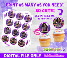 Load image into Gallery viewer, Zombies 2 Werewolves Cupcake Toppers Digital File