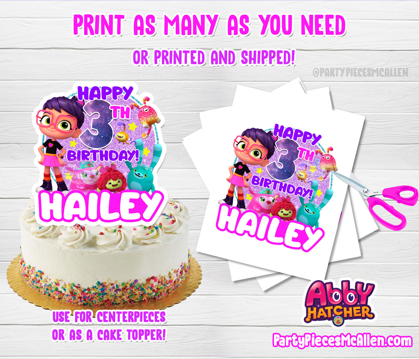 ABBY HATCHER CAKE TOPPER  Cake toppers, Topper, Birthday supplies