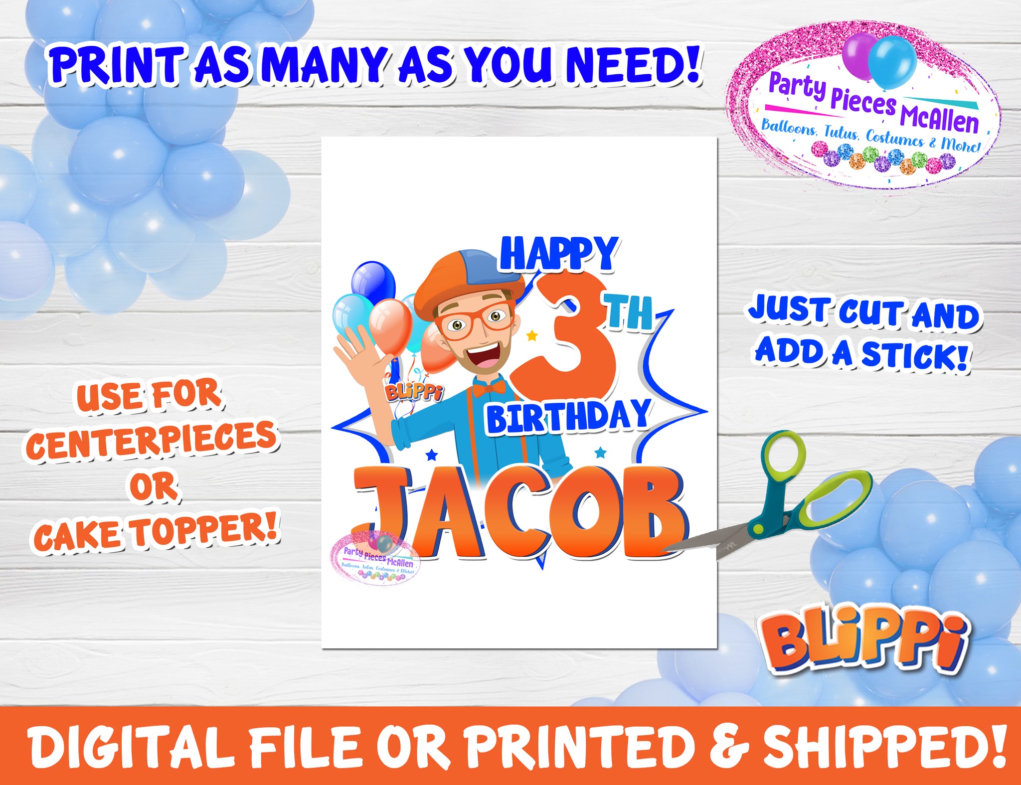 Sagoma Blippi 01 Con Nome E Numero - Foto 4