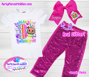 Watermelon Birthday Outfit Sequin Pants