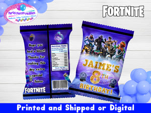 Digital Fortnite Chip Bag Labels