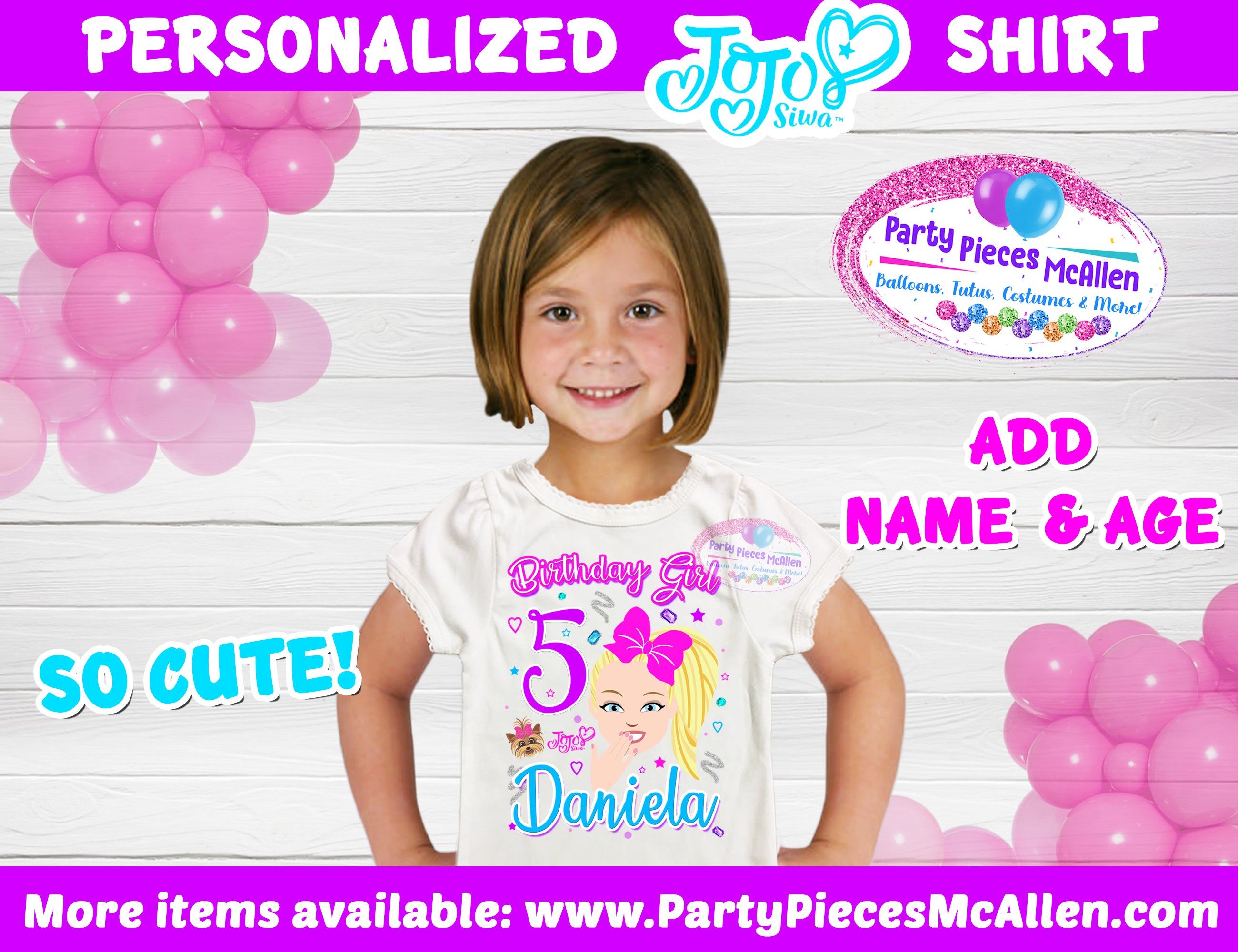 Piggy Roblox Girl Birthday Shirt with Glitter – Party Pieces McAllen