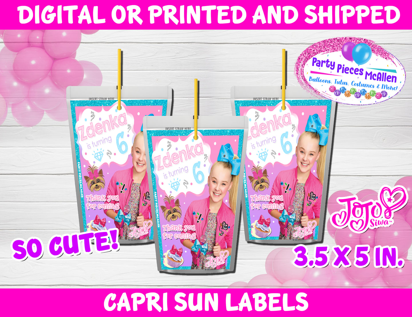 Jojo Siwa Capri Sun Labels