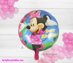 17" Minnie Mouse Happy Birthday Round Foil Balloon