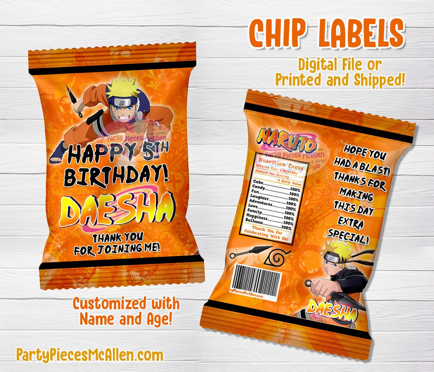 Rainbow Friends Roblox Birthday Chip Bag Digital File Printable