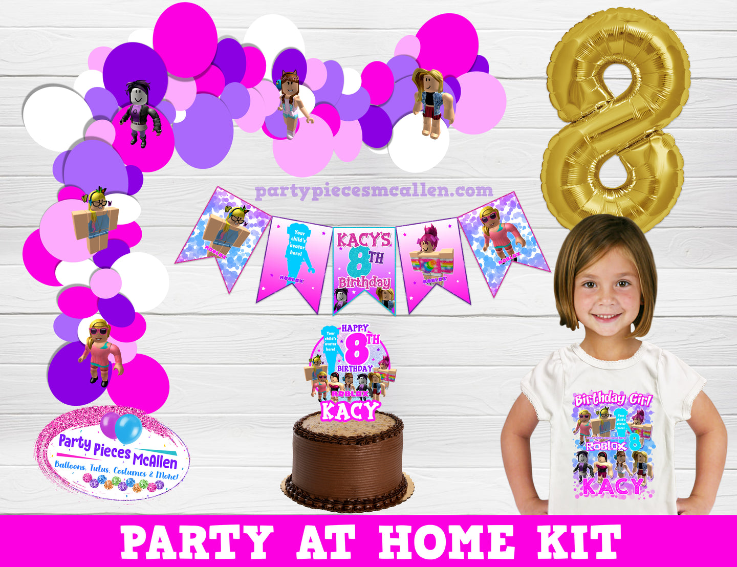 Roblox Girl with Avatar Party at Home Kit