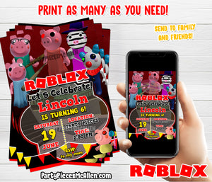 Piggy Roblox Digital Invitation