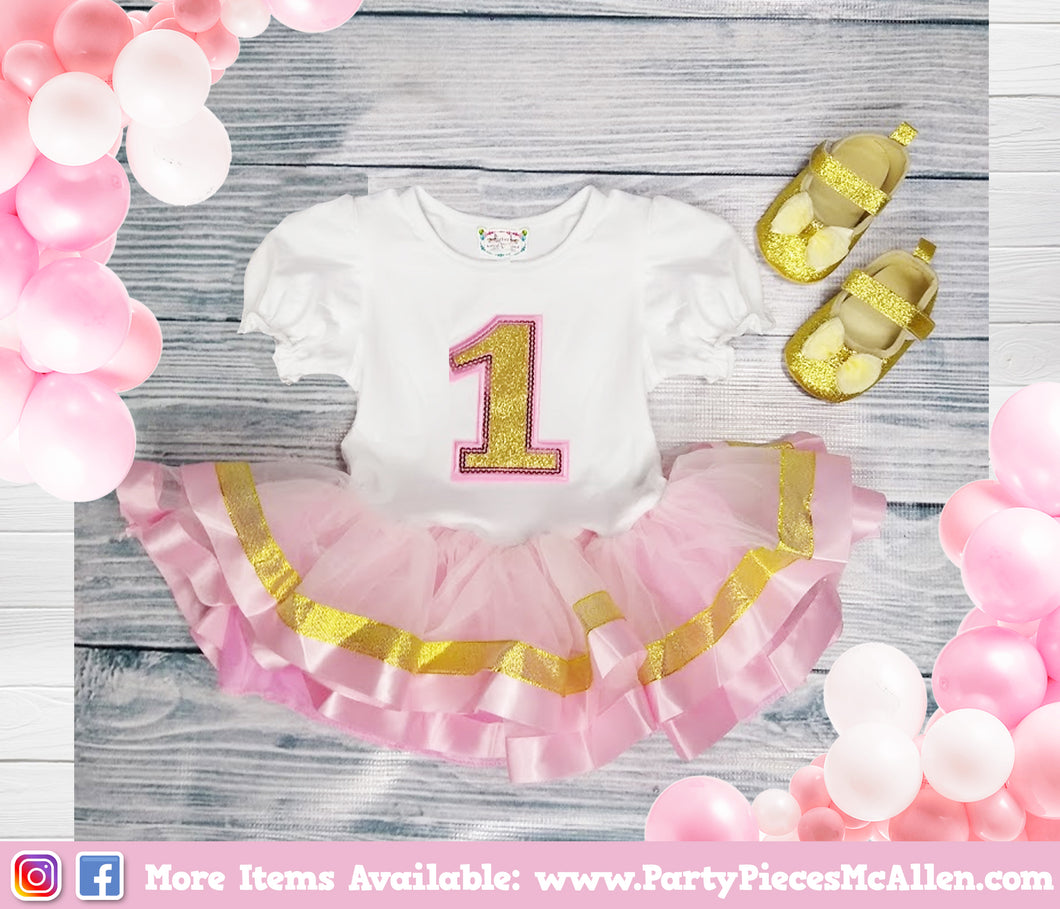 Pink and Gold Tutu Dress with age