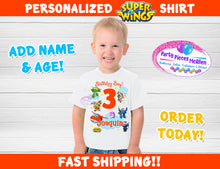 Load image into Gallery viewer, Super Wings Customized Birthday Shirt