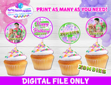 Load image into Gallery viewer, Zombies Cupcake Toppers Digital File