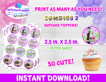 Load image into Gallery viewer, Zombies 2 Cupcake Toppers Digital File